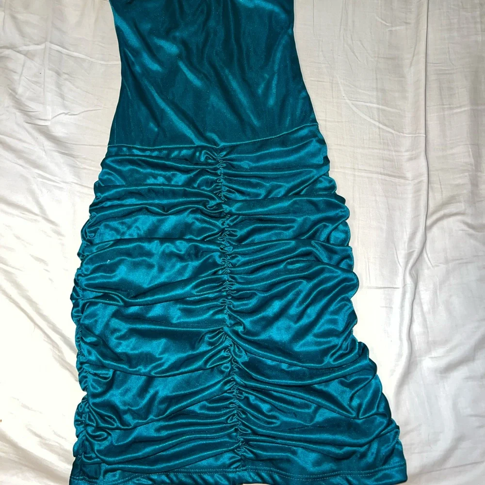 Satin Ruched Dress - Picture 4 of 6